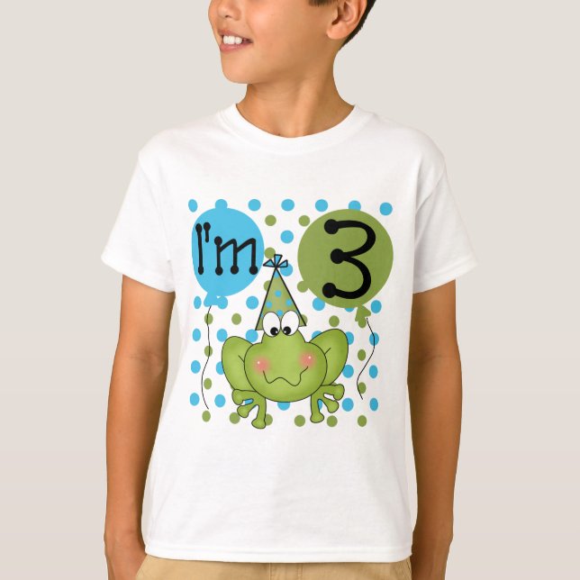 Grenouille Bleue 3ème Anniversaire Tshirts et cade (Devant)