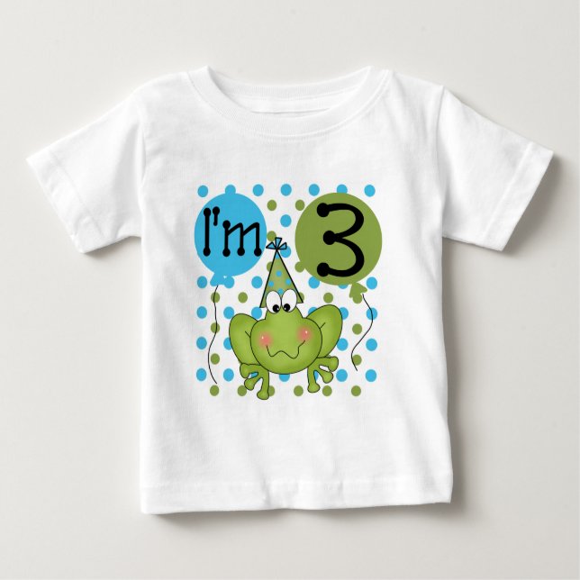 Grenouille Bleue 3ème Anniversaire Tshirts et cade (Devant)