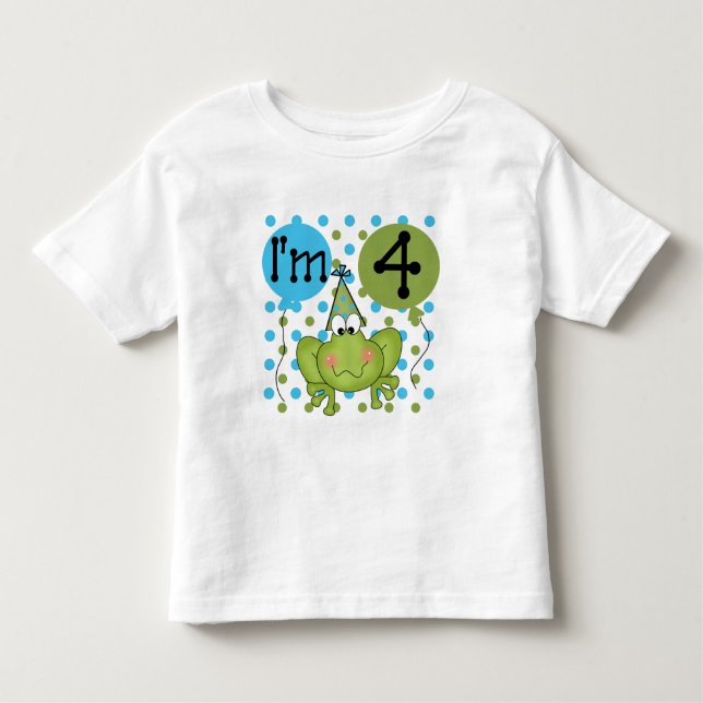 Grenouille bleue 4e anniversaire Tshirts et cadeau (Devant)