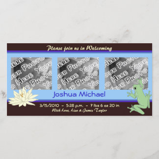 Grenouille bleue et Faire-part de naissance de Lot