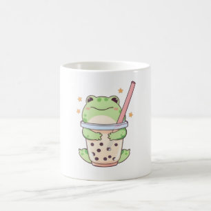 Grenouille Chibi Mignonne Enlaçant une Tasse de Th