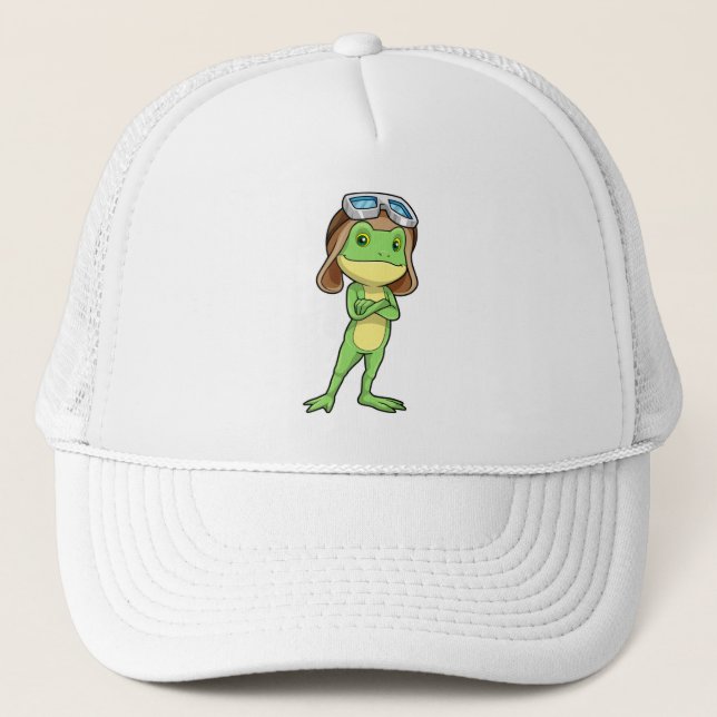 Grenouille comme pilote avec Casquette et lunettes (Devant)