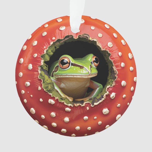 Grenouille dans un champignon – Jolie illustration (devant)
