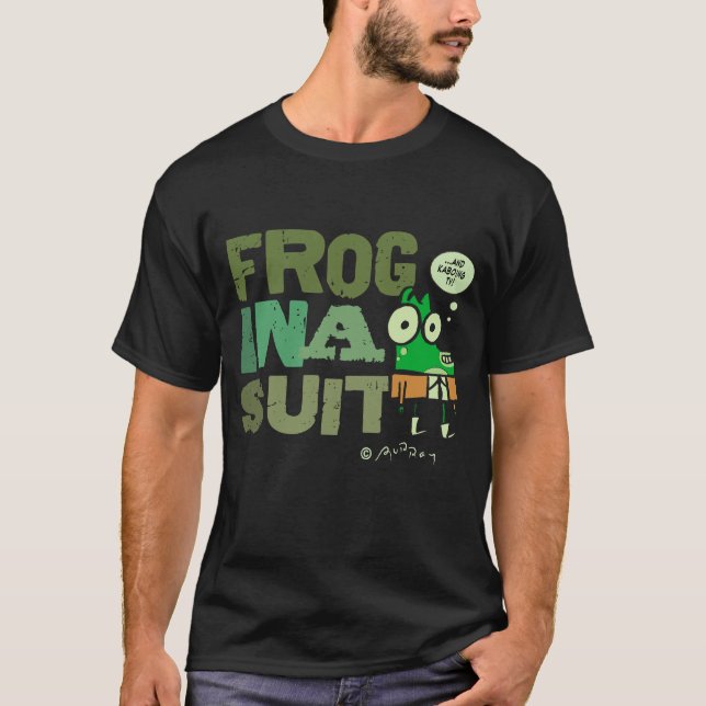 Grenouille dans un T-shirt foncé de base de (Devant)