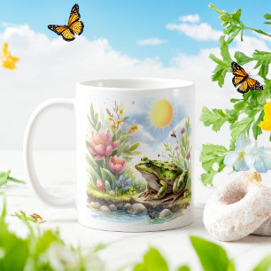 Grenouille d'aquarelle de printemps - Mug d'enfant