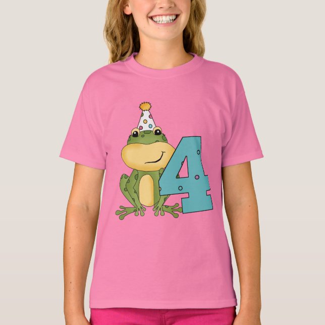 Grenouille de fête 4e anniversaire T-shirts et cad (Devant)