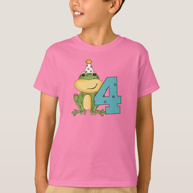 Grenouille de fête 4e anniversaire T-shirts et cad (Devant)