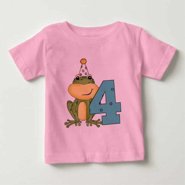 Grenouille de fête 4e anniversaire T-shirts et cad (Devant)