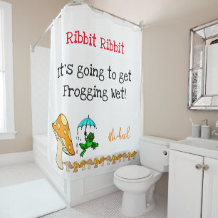 Grenouille de rideau de douche, champignon de Ribb