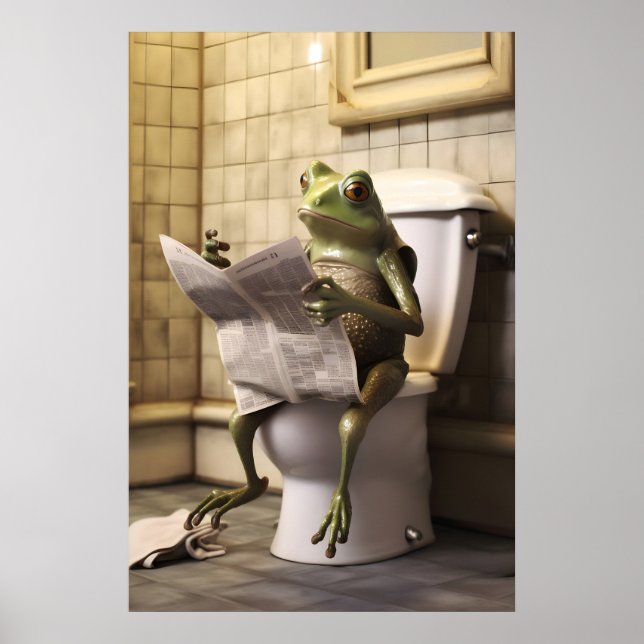 Grenouille drôle Impression de toilettes, Animal l (Devant)
