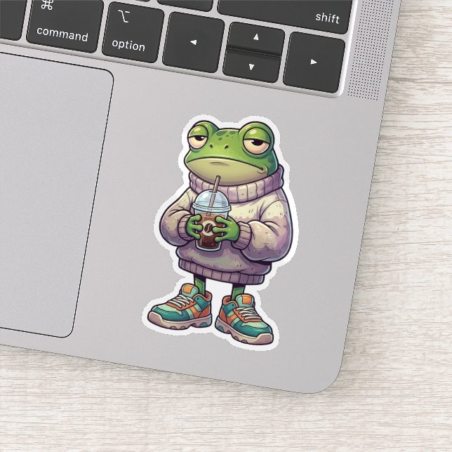 Grenouille épuisée émotionnellement Autocollant es (Détail)