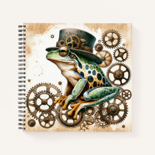 Grenouille et engrenages Steampunk Carnet spiral