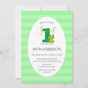 Grenouille fête d'anniversaire Stripes Invitation