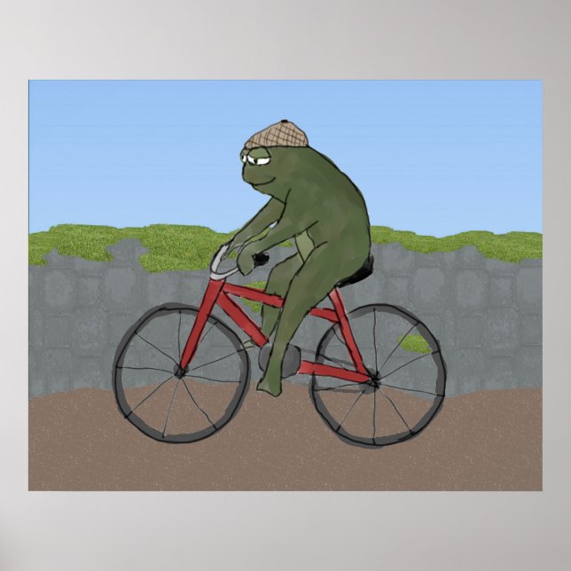 Grenouille gentilhomme sur une affiche à vélo Impr (Devant)