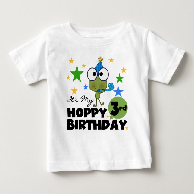 Grenouille-Hoppy 3e Anniversaire Tshirts et cadeau (Devant)