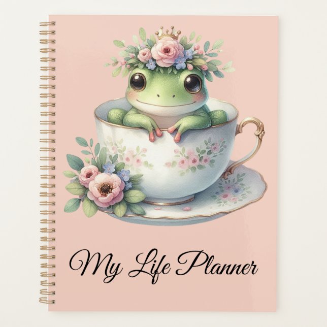 Grenouille lunaire en Teacup Floral (Devant)