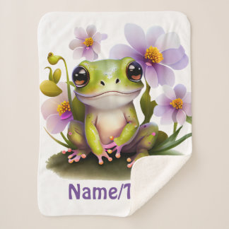 Grenouille mignonne en Fleurs, couverture bébé