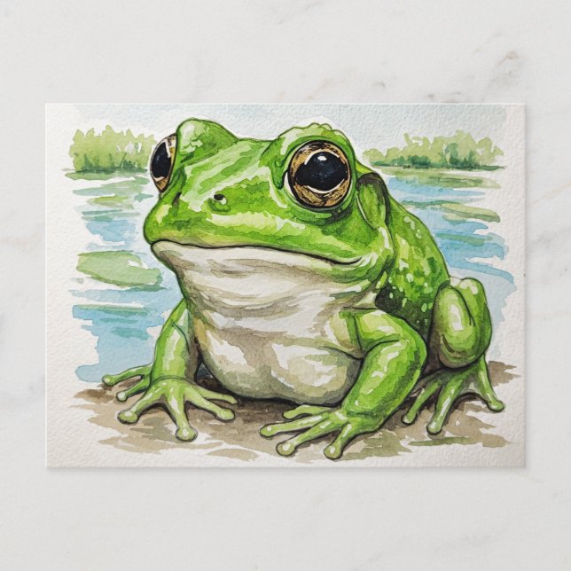 Grenouille près du lac Carte postale pour le franc (Devant)