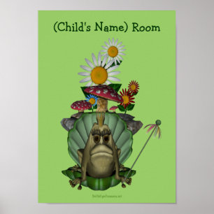 Grenouille Princess Kids Room Poster personnalisé 