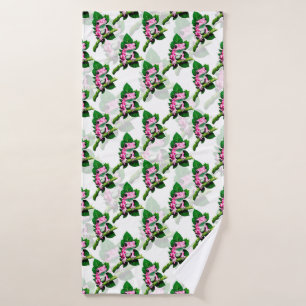 Grenouille Rose Sur La Feuille Verte Motif Design