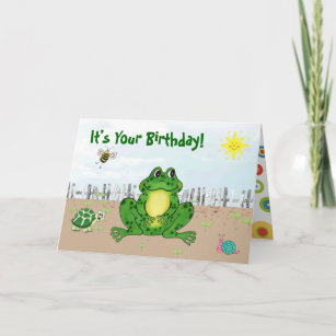Grenouille rousse - Carte d'anniversaire pour enfa