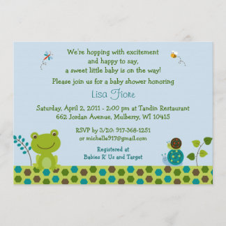 Grenouille Snail Bug Baby Shower Invitations