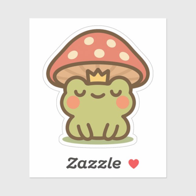 Grenouille Sous Sticker De Champignons (Feuille)