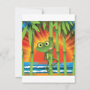 Grenouille sur invitation Bamboo