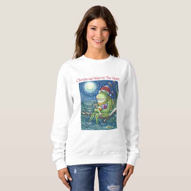 Grenouille sur le journal SWEATSHIRT NOËL (Devant entier)