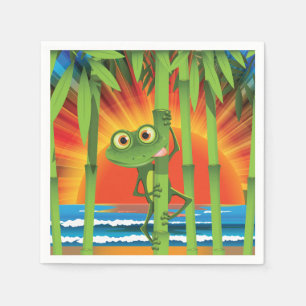 Grenouille sur serviettes en papier bambou