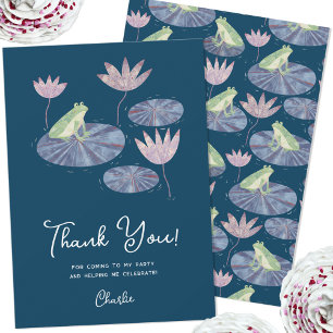 Grenouille sur un Lily Pad Carte de remerciements 