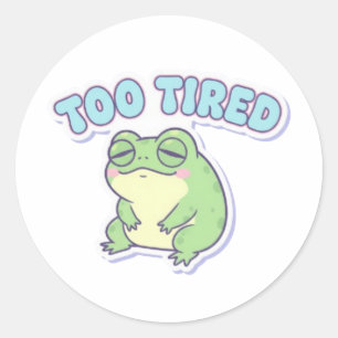Grenouille Trop Fatiguée Autocollant Grenouille Mi