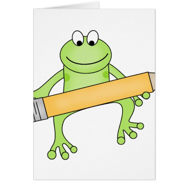 Grenouille verte avec le crayon (Devant)