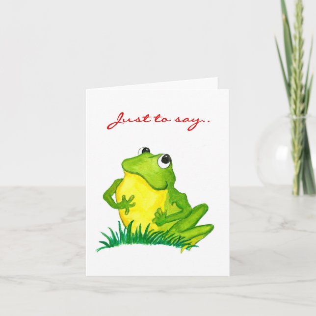 Grenouille verte "Juste pour dire" Carte pour note (Devant)
