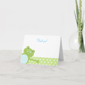 Grenouille verte pliée Merci note (verte)