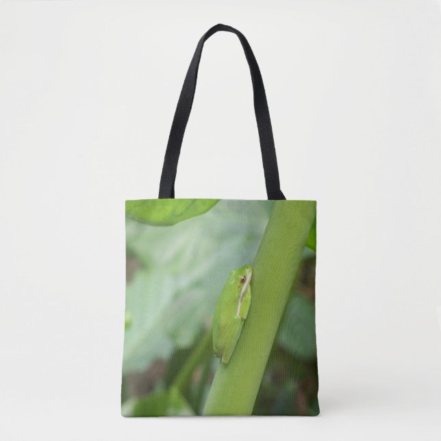 grenouille verte vive sur un sac fourre-tout (Devant)