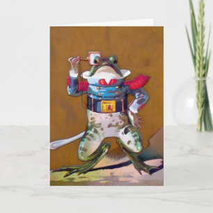 Grenouille vintage avec carte personnalisable Mono