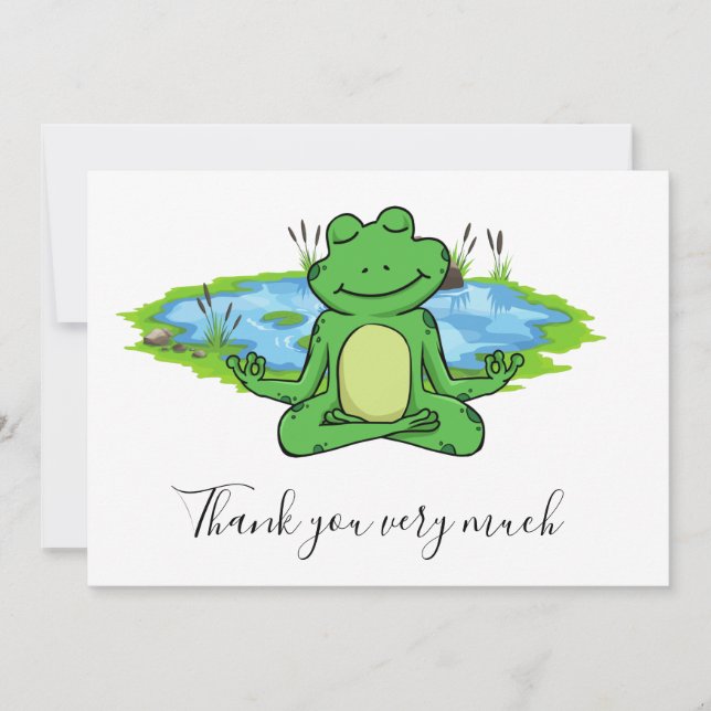 Grenouille Yoga Carte de remerciements avec arrièr (Devant)