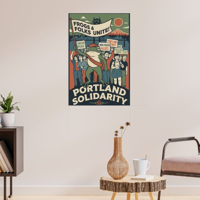 Grenouilles et gens unis – Affiche de solidarité d (Salon 3)