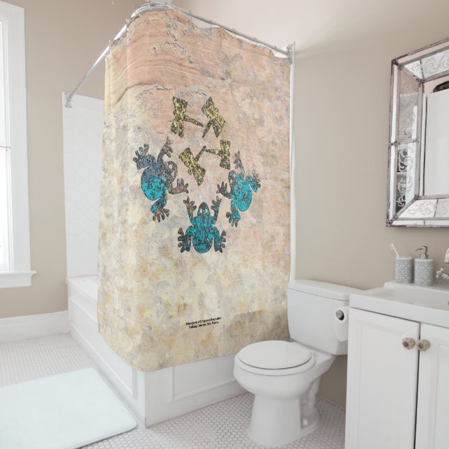 Grenouilles et libellules Douche rideau (En situation)