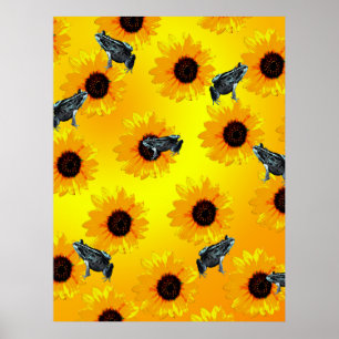 Grenouilles Et Tournesols, Poster