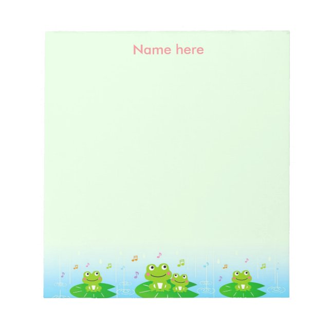 Grenouilles heureuses Bloc-notes simple (Devant)