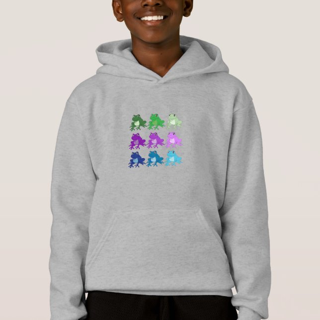 Grenouilles multicolores sur les enfants sweat - s (Devant)