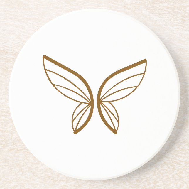 Grès Dessous de verre Abstraits en silhouette papillon (Devant)
