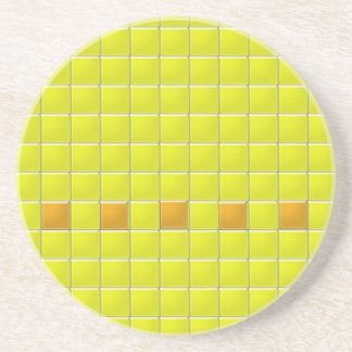 Grès Dessous de verre - Carrés en mosaïque orange sur t