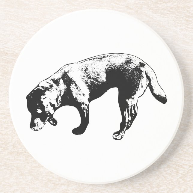 Grès Dessous de verre d'art élégant en encre Labrador (Devant)