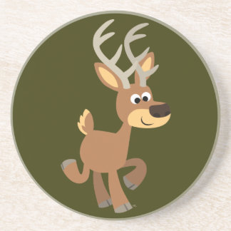 Grès Dessous de verre de cerfs en caricature mignon