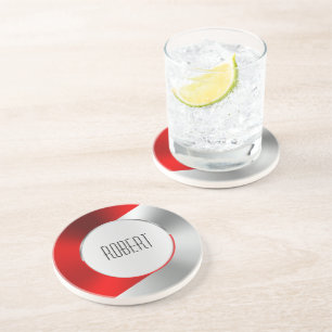 Grès Dessous de verre de conception géométrique en méta