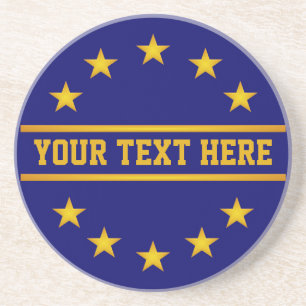 Grès Dessous de verre D'ÉTOILES EN OR PERSONNALISÉ