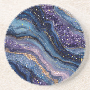 Grès Dessous de verre en agate pailleté bohème
